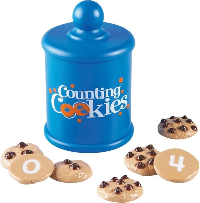 Learning Resources Smart Counting Cookies - Chocolate Chip Play Food, Preschool Activities, Toddler Sensory Toy, Play Kitchen Accessories, Sorting and Stacking, Fine Motor Numbers , Math Games