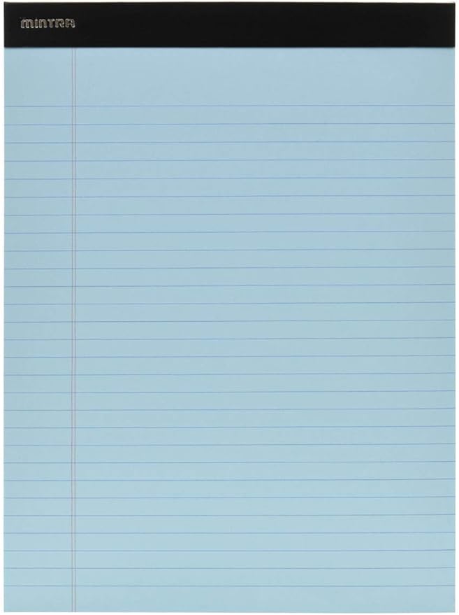 Mintra Office Colorful Legal Pads - Includes 2 Blue, 2 Pink, and, 2 Green Writing Pads, Micro Perforated Lined Sheets, Ideal for Professional & Personal Use, 8.5"x11" Wide Ruled, 6 pack Pastel Set 2