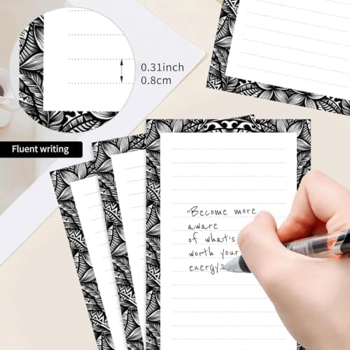 2 Pack Lined Sticky Notes 4x6 in, Cute Self-Stick Notepads with Lines, Large Memo Pads Strong Adhesive for Office, Home Cute Tropical Leaf