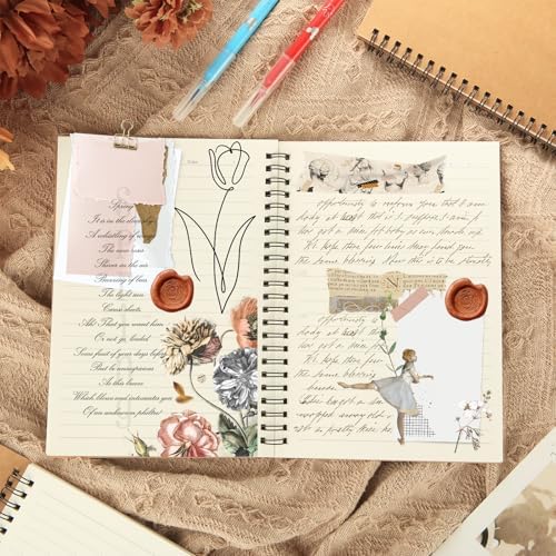 MIVIDE 24 Pack A5 Bulk Spiral Notebooks with Kraft Cover, 8.3 x 5.8 Inch 120 Pages Hardcover Spiral Lined Notebook Journal, Lined Travel Bulk Writing Notebook for School Office Supplies(Black, Kraft)