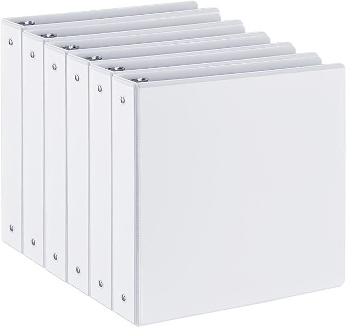 SUIN 1.5-Inch 3-Ring Binders with 2 Interior Pockets, Premium Clear View Presentation Binder Holds 325 Sheets Letter Size, Office School Home,6 Pack
