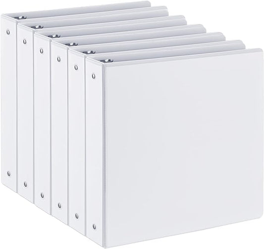 SUIN 1.5-Inch 3-Ring Binders with 2 Interior Pockets, Premium Clear View Presentation Binder Holds 325 Sheets Letter Size, Office School Home,6 Pack