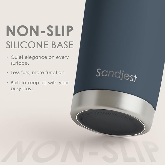 SANDJEST Stainless Steel Tumbler 20 oz, Double Wall Vacuum Insulated Mug with Lid, Travel Coffee Cup for Women Men Friends, Birthday Christmas (Deep Sea Blue)