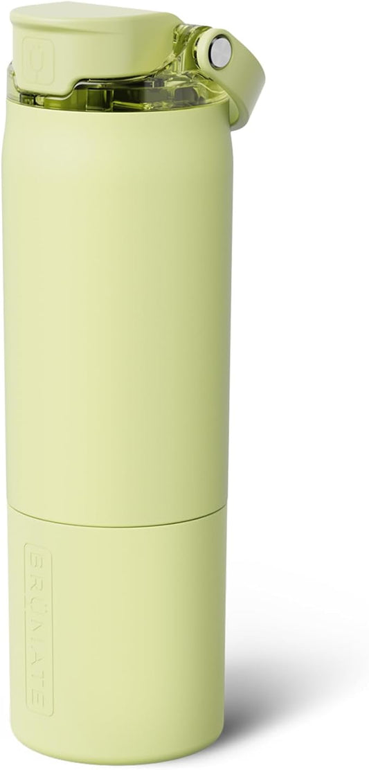 BrüMate Rise 25oz Water Bottle With 100% Leakproof Covered Silicone Straw | Insulated Stainless Steel Water Bottle | Cup-Holder Friendly | Fast Flow | Soft Sip Silicone Spout | BPA-Free (Prickly Pear)