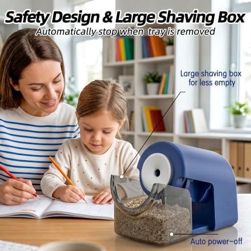 deli Electric Pencil Sharpener,Heavy Duty Pencil Sharpener, Blue