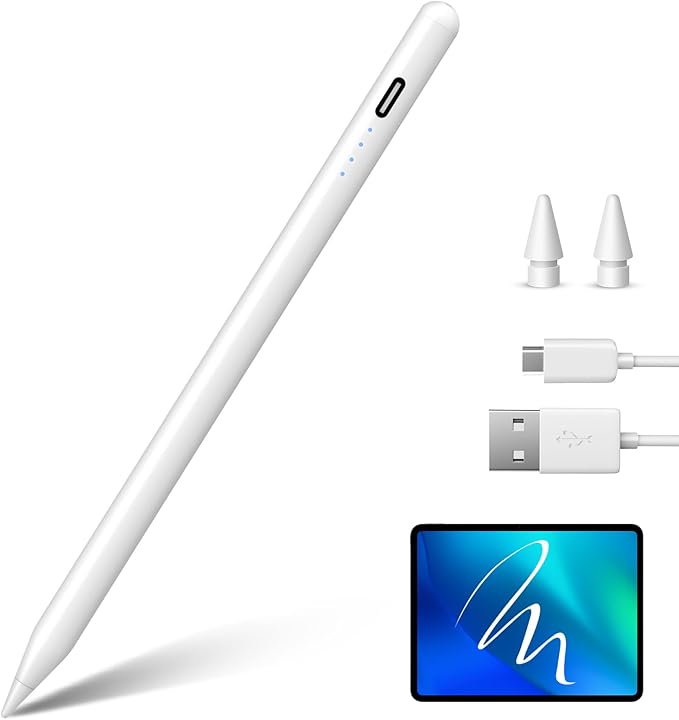 Digiroot Stylus Pen for iPad Apple, Fast Charge Pencil for iPad with Palm Rejection Tilt Sensitivity, Compatible for 2018-2026 iPad 11/10/9/8/7/6, Pro 12.9"/11"/13" M4, Mini 7/6/5, Air5/4/3/M3/M2