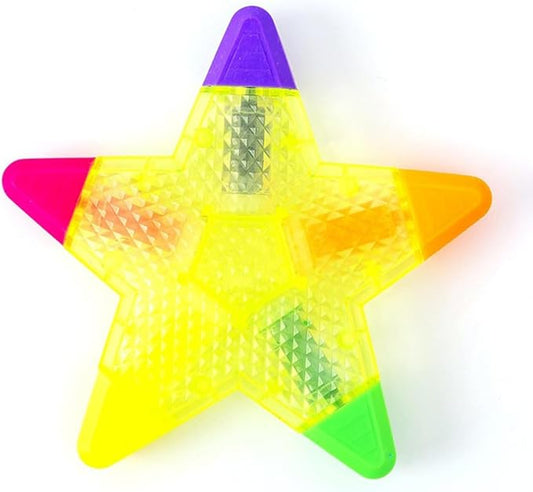 Beautiful Colorful Star Shape Highlighter Marker, 5 Color in 1 Star Multicolor Highlighter Pen for Note Taking, Journal Planner, Coloring Book, etc. (Yellow)