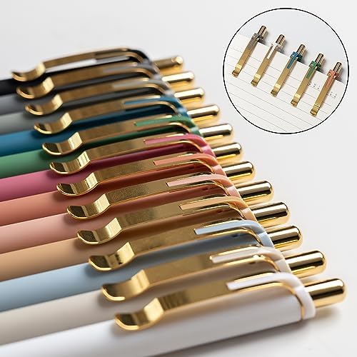 Linbsunne Ballpoint Pens Black Medium Point 1mm with Super Soft Grip Ball Point Pen for Men Women Retractable(style2, 12 pcs)