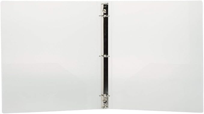 JAM PAPER Plastic 1 inch Binder - Clear 3 Ring Binder - Sold Individually