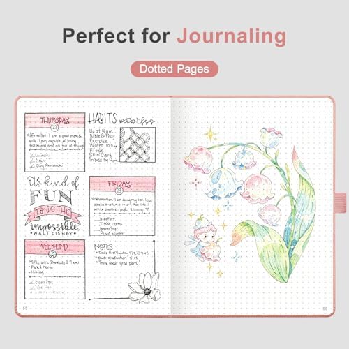 AHGXG Dotted Journal Notebook, 160 Numbered Pages, A5 Size (5.7'' x 8.3'')