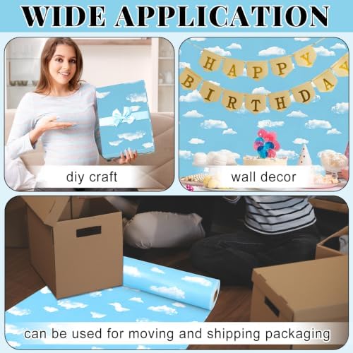 Blue Sky Cloud Bulletin Board Roll Non-Woven Fabric Poster 15.7" x20ft