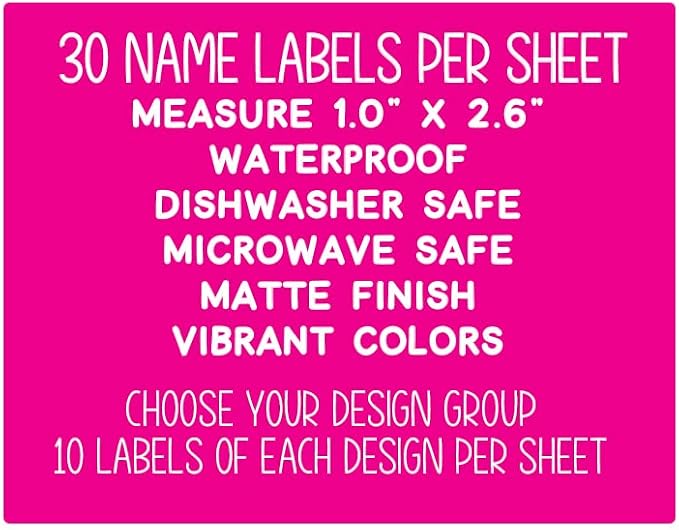 Boy Name Labels (30 Count) for Daycare, School Supplies and Camp. Waterproof DIshwasher Safe Personalized Stickers for Kids in Vide Gamer Theme