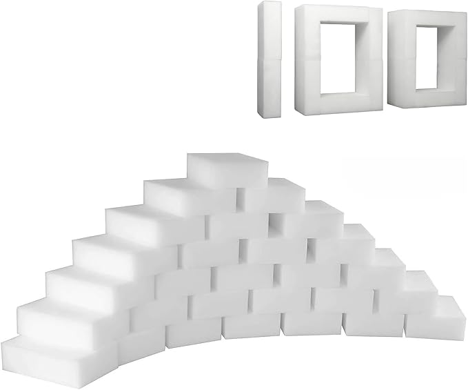 Magic Sponge Eraser 100 Pack, GRS Certified Melamine Sponge