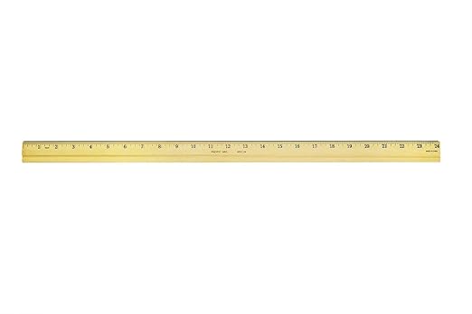 24" Wood Ruler with Metal Edge