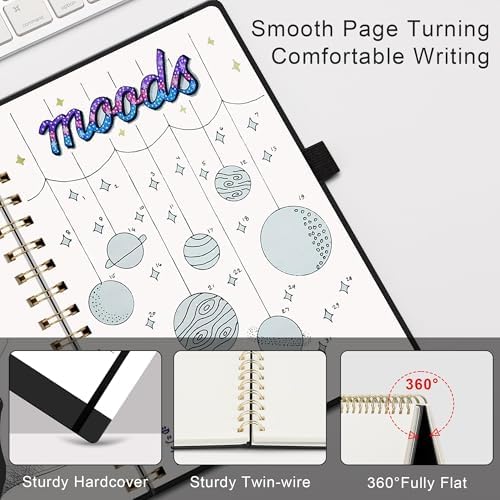 RETTACY Blank Journal Notebook, 140 Pages, A5 Medium Size (5.7'' x 8.3'')