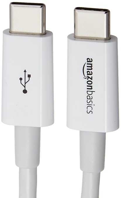 Amazon Basics USB-C to USB-C Fast Charging Cable, 480Mbps Speed, USB-IF Certified, for Apple iPhone 16/15, iPad, Samsung Galaxy, Tablets, Laptops, 9 Foot, White