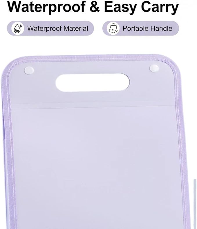 Vertical Accordion File Folder,13 Pockets Expanding File Organize with Labels,A4 Letter Size Paper Document Receipt Organizer Accordion Filing Folder for Classroom, Home,Office.(Purple)