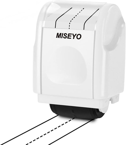 Miseyo Dashed Handwriting Lines Practice Roller Stamp,Self-Inking Line Rolling Stamps for Kids Writing - White