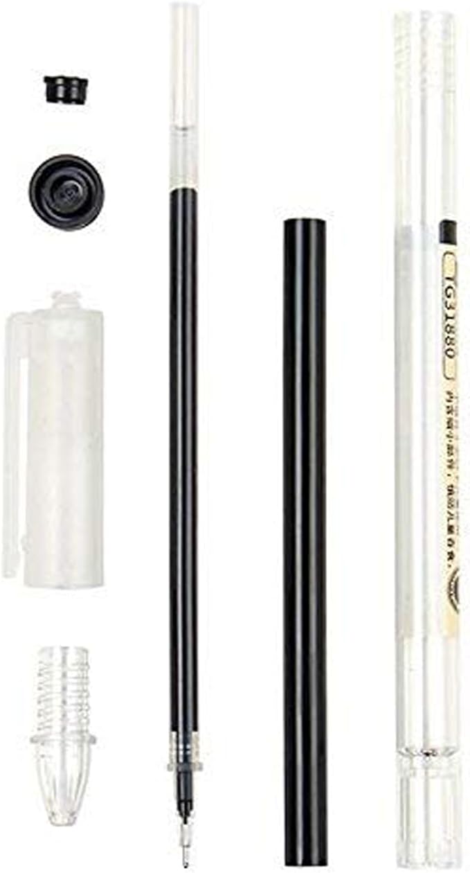 BEMLP Gel Ink Pen Japanese Style Liquid Ink Rollerball Pens Quick Drying 0.35mm Ultra Fine Point Ballpoint Maker Pen Premium for Office School Stationery Supply,12 Pcs/Set, Black