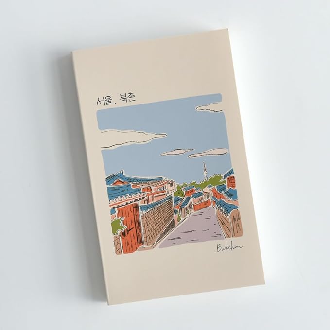Monolike Seoul Paperback Line Notebook - 03. Bukchon_Design note, Mini note, Simple note, Notebook, 192 Pages, 4.13x6.69