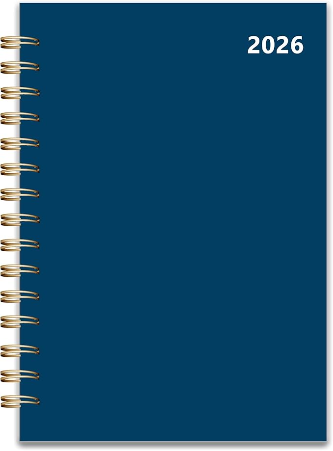 2026 Weekly and Monthly Planner, From January 2026 to December 2026, 5.5" x 8.5" Daily Planner for Productivity, Goal Setting & Time Management, Organizer for Work & School - Blue Hard Cover