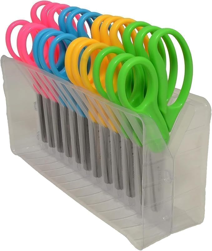 Westcott School Left and Right Handed Kids Scissors, 5" Blunt, Pack of 12, Assorted