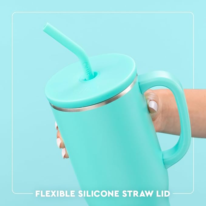 Swig Life 40oz Mega Mug, 40oz Tumbler with Handle and Straw, Extra Large Insulated Tumblers, Cup Holder Friendly Travel Mug (Mushroom Meadow)