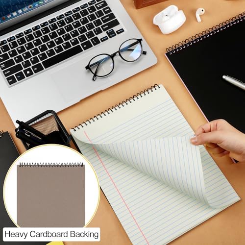 6 Pcs Top Spiral Notebooks,8.5 x 11 Inches,No Holes,Neutral Color