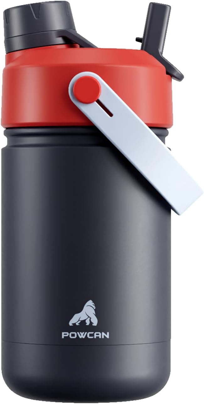12 oz Kids Metal Water Bottle for Boys: 2-in-1 Straw Spout Lid, Spill-Proof, Easy Clean, Cold 24H, Backpack Friendly, BPA-Free Stainless Steel Cup for School, Daycare, Playtime, Gift (Storm Hammer)
