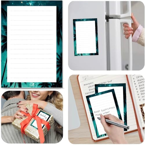 2 Pack Lined Sticky Notes 4x6 in, Cute Self-Stick Notepads with Lines, Large Memo Pads Strong Adhesive for Office, Home Cute Night Sky Tree