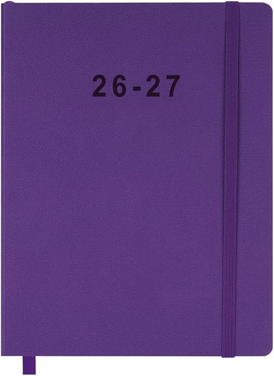 26-27 Academic Planner - Weekly and Monthly Planner, Jul 2026 - Jun 2027, Vegan Leather Cover, Elastic Closure, 8.5"x11", Purple