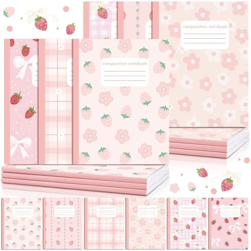 Harloon 6 Pack Kawaii Composition Notebooks Wide Ruled Journal Bulk