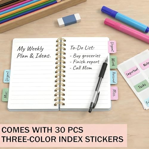 4 Pack 5x7 Small Spiral Notebook, Hardcover Spiral Journal Notebook with Removable Dividers Tabs, Note Books for Note Taking, Work, School, Cute Notebooks with Strap 50 Sheet