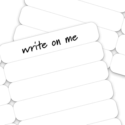 300 pcs Writable Iron on Name Tags for Clothing - Clothing Labels for Nursing Home & Daycare, Personalized & Custom Name Tag, Fabric Labels for Clothes Washable Precut 2”x0.38”