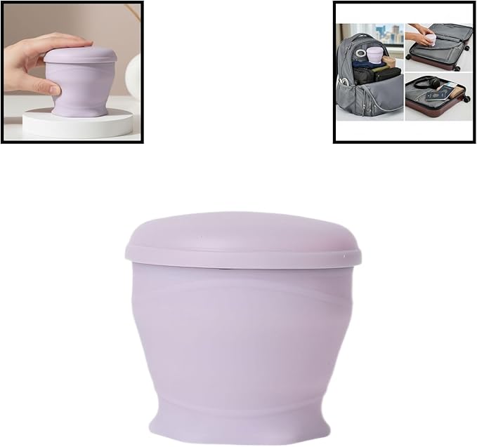 Foldable Silicone Cup for Travel Outdoor Camping Reusable foldable Mug with Lid and Lanyard