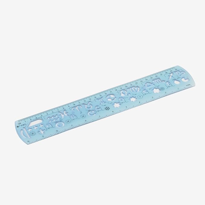 HARFINGTON Unbreakable Flexible Rulers 30cm/12" Double Scale Shatterproof Folding Plastic Ruler for Classrooms Home Office, Light Blue