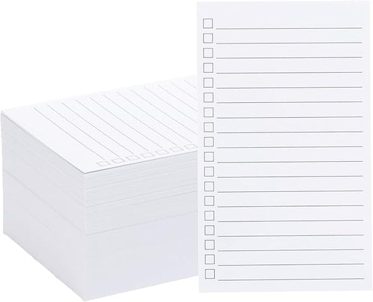 Vertical Ruled Index Cards 3x5 with Check Boxes,Double Sided Ruled Note Card for To Do Checklists, Heavy Weight Flash Cards for Studying,School, Home and Office - White,200 Pack