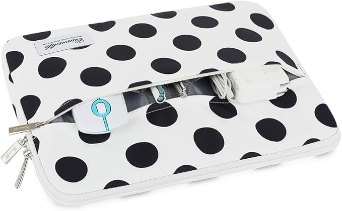 Canvaslife Waterproof Laptop Sleeve 15 Inch 15 Case and 15.6 Laptop Bag (Black dot)