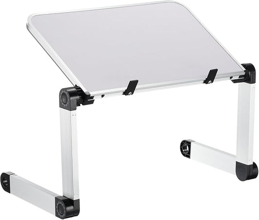 PATIKIL Adjustable Book Stand for Reading, Book Holder with Page Clips Adjustable Angle for Laptop Book Magazine Tablet, White