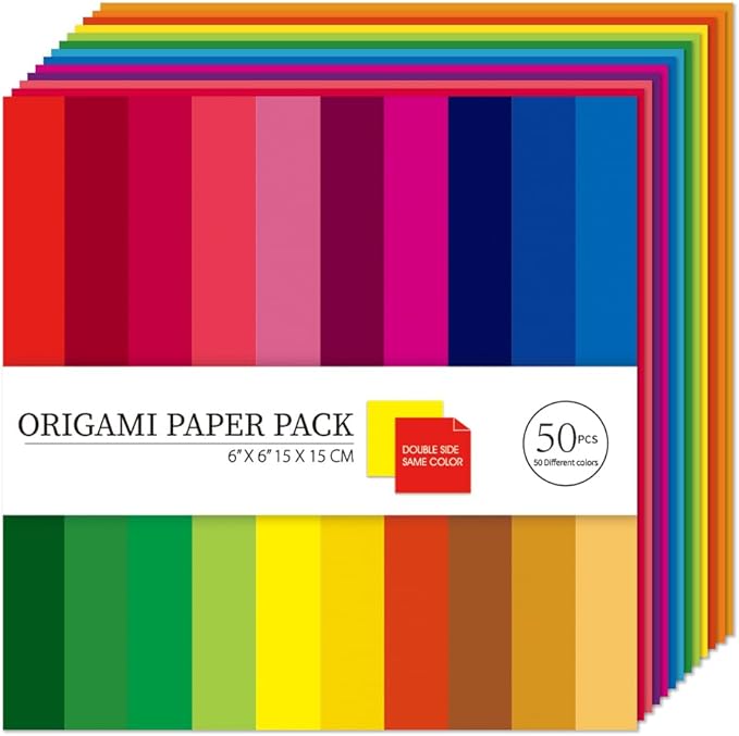 Origami Paper Kit Dobule Sided 100 Sheets 100 Colors 6 Inch Japanese Chiyo Square Easy Fold Arts Crafts DIY Handwork Origami Papers Solid Color Flower