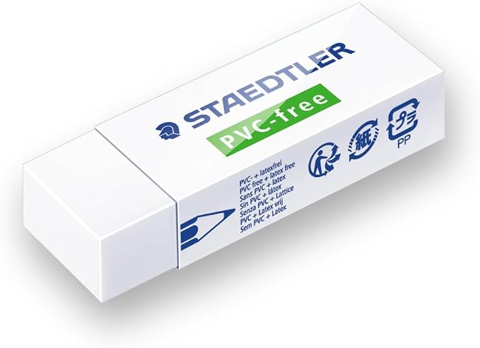 Staedtler PVC Free White Block Erasers, Latex-Free, Premium Quality, Pack of 20, 525 B20
