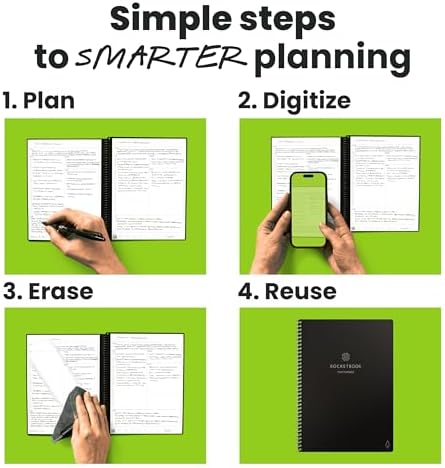 Rocketbook Flex Reusable Planner, Executive Size 6x8.8, Black