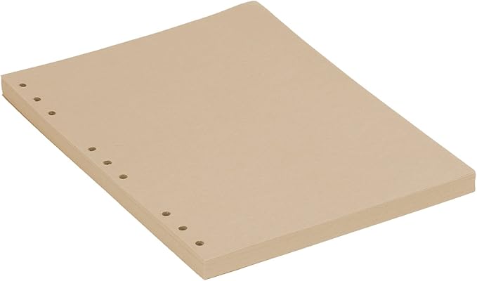 B5 Kraft Refill Paper 9 Hole Punched Filler Paper Refills for B5 Loose Leaf Notebook Travel Journal Personal Diary Planner Binder Scrapbook, 80 Sheet, 160 Page, 6.9 Inches x 9.8 Inches