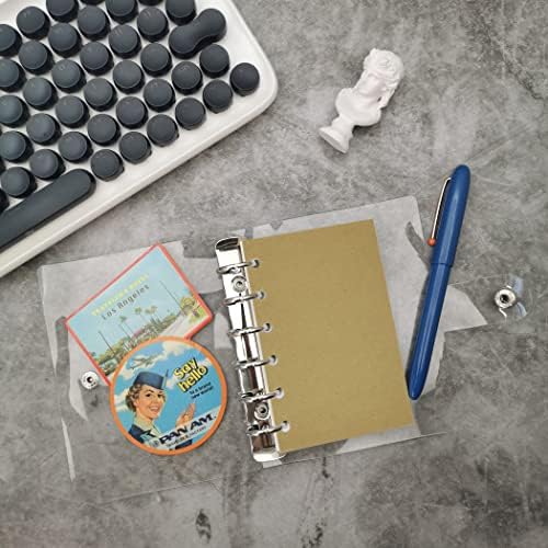 Zelten 1 Pack A7 45 Sheets/90 Pages Kraft Loose Leaf Punched Paper Refills Paper for 6 Hole Binder Personal Organizer Diary Notebook Refillable Planner
