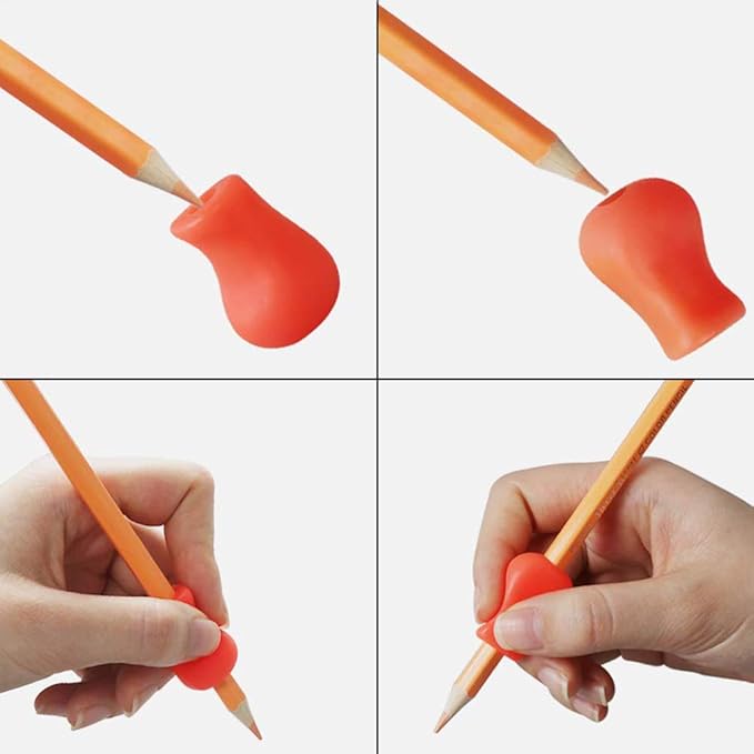 10 Pieces Silicone Soft Pencil Finger Grips Holder Writing Correction Random Color