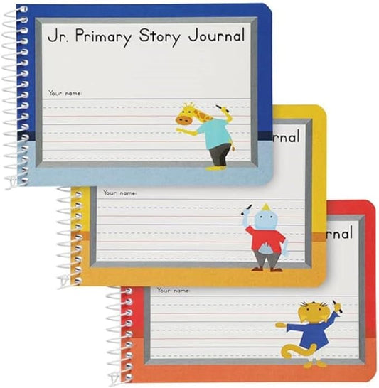 Oxford Jr. Primary Composition Spiral Notebooks,School Supplies,Notebooks for School,4-7/8 x 7-1/2 Inches,Kids Journal,Pre-K,Grades K-2,100 Sheets/200 Pages,Red,Yellow,Blue (63885),(Pack of 12)