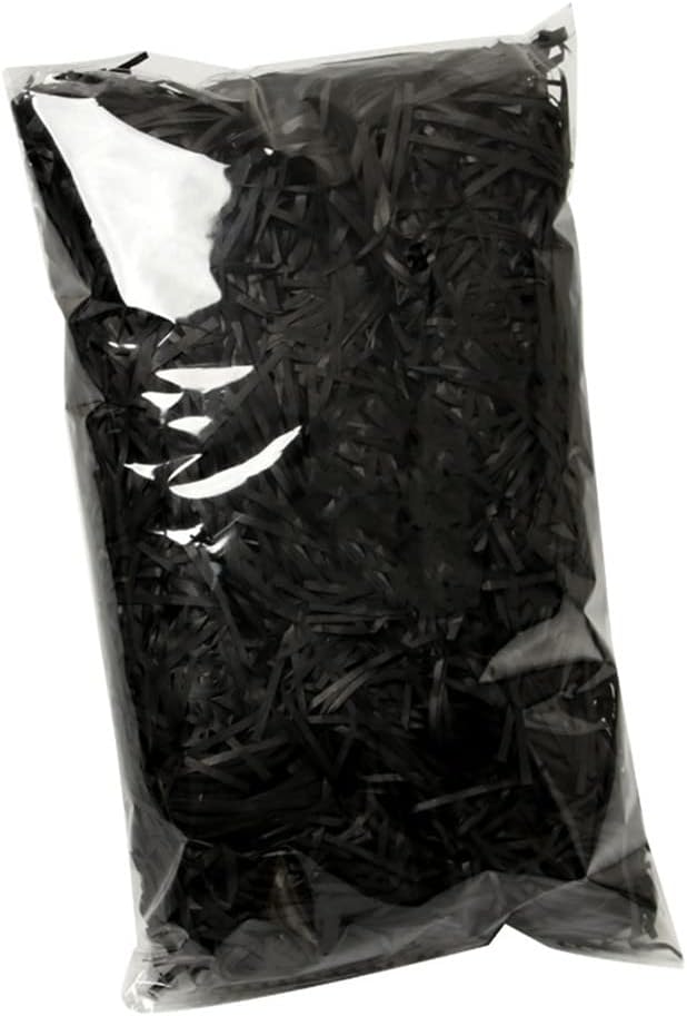 Black Crinkle Cut Paper Shreds, 100g Shredded Paper for Gift Box, Basket Filling & Decorating