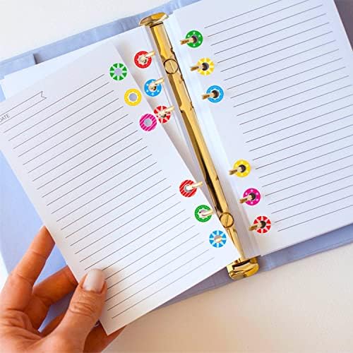 3000 Pack Colorful Hole Punch Reinforcement Sticker Labels, Tear Resistant Plastic Circles Hole Protectors for Loose-Leaf Paper Sheets, 20 Donut Designs(Outer 0.5”, Inner 0.25”)