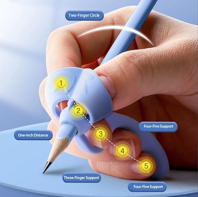 Children's Pencil Grip Orthosis, Five-Finger Positioning Silicone Writing Aid, BPA-Free Training Tool for Toddlers, Multiple Colors