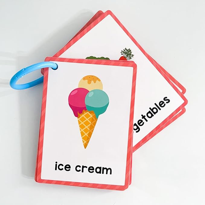 Lachilly Foods English Words Learning Flashcards, High Frequency Words, Beginning Reading, Kindergarten to 1st Grade, ESL Teaching Materials, Autism Learning Materials, Vocabulary Building, 20 Cards,